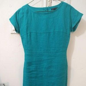Banana Republic teal sheath dress sz 00 petite